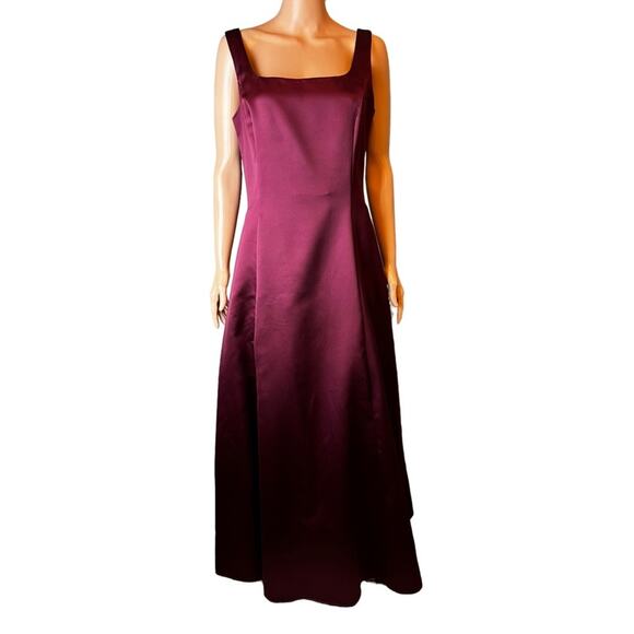 Jessica McClintock Sleeveless Formal Satin Maxi Dress 12 Ball Gown Y2K Evening - Picture 1 of 5